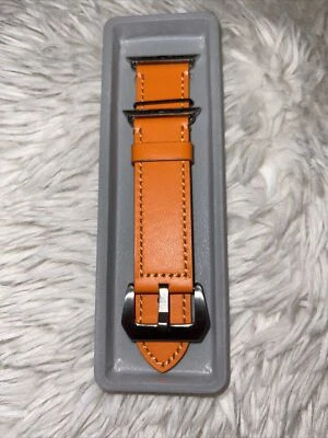 Correa de cuero Geoumy compatible para Apple Watch correa serie SE 6/5/4/42 mm Foto 1 de 2