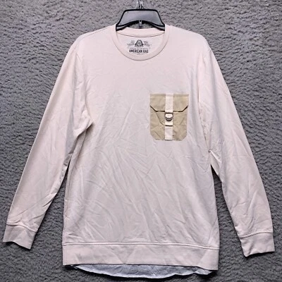 Camisa American Rag Para Hombres Mediana Beige Sudadera Cuello Redondo Manga Larga Bolsillo Foto 1 de 4