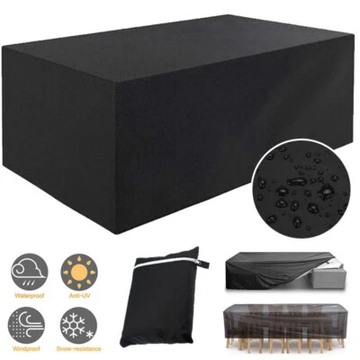 Wasserdicht Gartentisch Abdeckung Schutzhülle Gartenmöbel Abdeckplane Garnitur