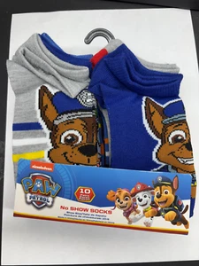 Nickelodeon Paw Patrol 10 Pairs No Show Socks Size 10-4 - Picture 1 of 4