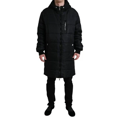 DOLCE & GABBANA Jacket Black Nylon Hooded ParkaCoat Winter IT56/US46/ XL 2930usd - Image 1 of 4