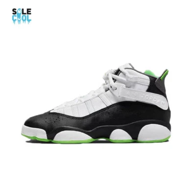 Nike Air Jordan 6 Rings GS Basketball White Green Shoes 323419-130 - Image 1 of 4