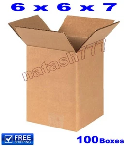100 - 6x6x7 Cardboard Boxes 32ECT Mailing Packing Shipping Box Corrugated Carton - Picture 1 of 1