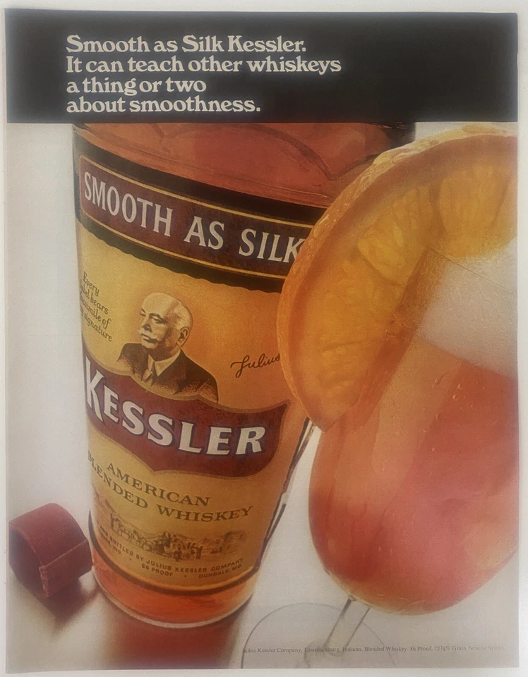 Página de publicidad de revista impresa vintage de whisky Kessler Foto 1 de 1