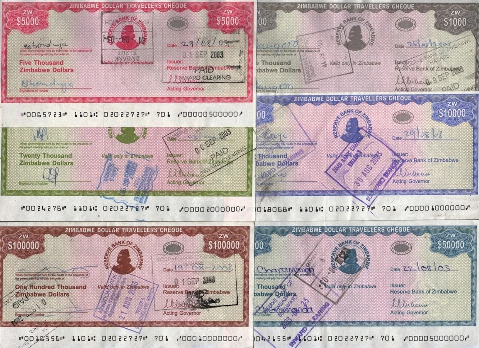 Zimbabwe P15 16 17 18 19 20 2003 Complete Set 1000 5000 10000 20000 50000 100000 - Image 1 of 4