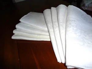 Antique Irish Linen Damask 8 same pattern 22" square GOOD - Picture 1 of 5