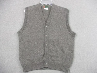 McGregor Suéter Chaleco Para Hombres Grande Gris Lana Shetland Botón Delantero Cuello en V Clásico Foto 1 de 4