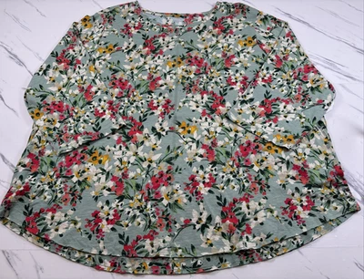 Blusa Westbound Estampado Floral Manga 3/4 Cuello Redondo Multicolor Talla 3X Foto 1 de 4