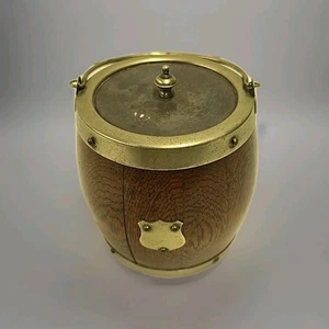 Antique Mappin And Webb Oak Barrel Silverplate Biscuit Jar / Tobacco Humidor - Picture 1 of 13