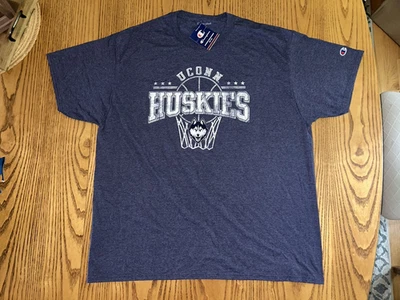 UCONN HUSKIES BASKETBALL NCAA MEN'S CHAMPION BRAND TRI-BLEND SHIRT 2XL - Image 1 of 4