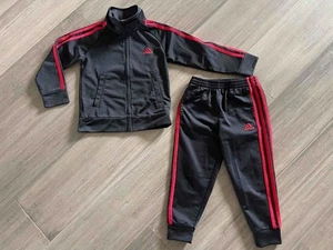 ADIDAS ORIGINALES RETRO CHÁNDAL CONJUNTO SUDADERA JÓVENES NIÑOS NEGRO/ROJO AG0352 TALLA 4 - Imagen 1 de 4