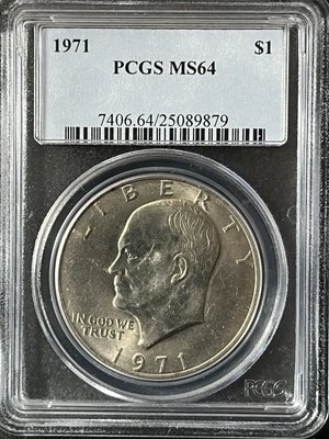 1971 Eisenhower  Dollar PCGS MS64  25089879 - Image 1 of 2