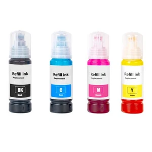 4 Ink Bottles (Set) for Epson EcoTank ET-2714 ET-2812 ET-2830 ET-2865 ET-2871 - Picture 1 of 3
