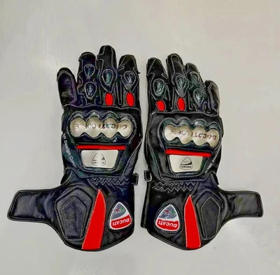Ducati Corse Motorcycle Motorbike Racing Leather Gloves USA - Image 1 of 3