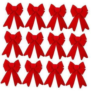 12 Stück Weihnachtsschleifen für Kränze 5 x 8 cm Weihnachten 5 x 8 cm rot - Bild 1 von 7
