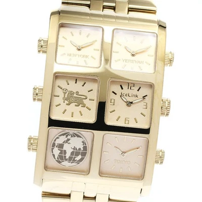 Reloj de cuarzo Ice Link Generation 4 para hombre dorado SS GP 40mm 19,5cm correa usado Foto 1 de 4