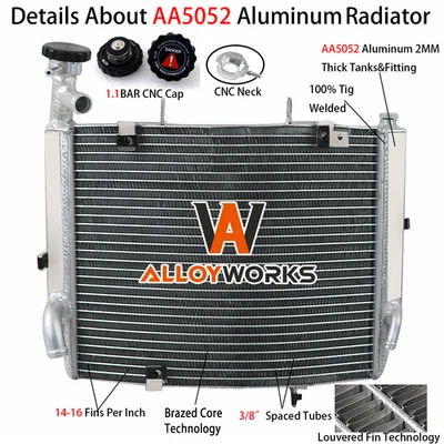 Replacement Aluminum Radiator Fits  2006-2012 11 Triumph Daytona 675 R SE - Imagem 1 de 4