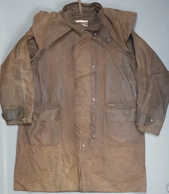 Chaqueta Abrigo Corto Driza Bone Vintage Cera Impermeable Country Riding Marrón XL Foto 1 de 4