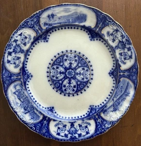 Antiker Flow Blue Leicester Speiseteller 10,25" Sampson Hancock & Sons England - Bild 1 von 11