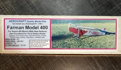 KIT DE AVIÓN MODELO RC MODELO 400 AEROCRAFT FARMAN VINTAGE #1445 Foto 1 de 4