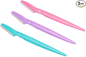 3Pcs Eyebrow Razor: Stainless Steel Facial Hair Remover and Exfoliating Tool Kit - Picture 1 of 4