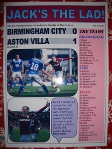 Birmingham City 0 Aston Villa 1 - Campeonato 2019 - impresión de recuerdo - Imagen 1 de 1