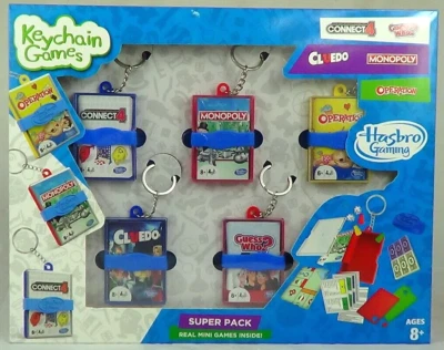 KEYCHAIN GAMES HASBRO SUPER PACK. children/Kids Toy Mini Travel Games Gift - Image 1 of 4