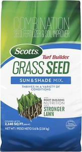 Scotts Turf Builder Grass Seed Sun & Shade Mix with Fertilizer and Soil Improver - Picture 1 of 8