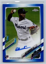 2022 Topps Chrome #RA-JCH Jazz Chisholm Blue Rookie Auto Refractor /150