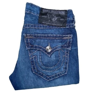 Vintage True Religion Jeans Size 32 BILLY SUPER T CONTRAST STITCH Blue - Picture 1 of 8
