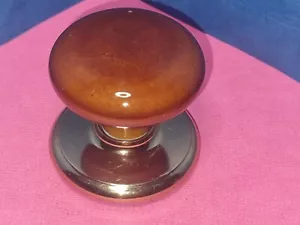 Single Brown Gainsborough Porcelain Passage Door Handle w/ Gold Shield In VGC - Picture 1 of 4
