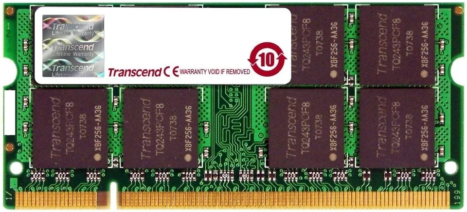2 GB 4 GB 6 GB 8 GB Transcend JetRAM DDR2 SO-DIMM CL5 667 800 PC2-5300S PC2-6400S - Immagine 1 di 1