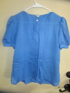Evan-Picone Blue Blouse - Picture 1 of 5