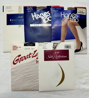 Lote De Colección Talla EF Pantimedias Estilos y Colores Surtidos Nuevo Antiguo Stock 5 Paquetes Foto 1 de 4