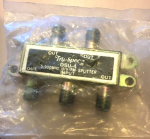 Tru Spec DSU-4 5-900MHz 4-way Diecast Cable TV U/V/FM Splitter - Picture 1 of 5