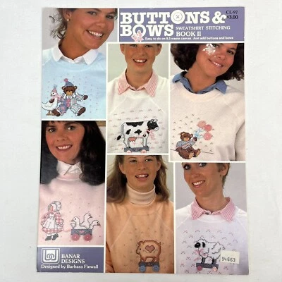 Buttons & Bows  Leaflet Banar Designs #CL97 For Counted Cross Stitch - Image 1 of 4