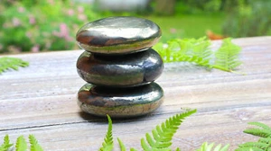 Golden Pyrite Palm Stone - Picture 1 of 7