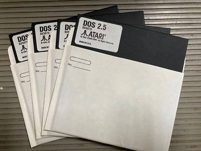 DOUBLE DENSITY DISKS Atari DX5075 DOS 2.5 (DD) 4 each 5 1/4 disks 800/XL/XE Gen - Image 1 of 2