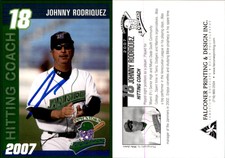 Johnny Rodriguez Signed 2007 Grandstand Jamestown Jammers #34 Card Auto