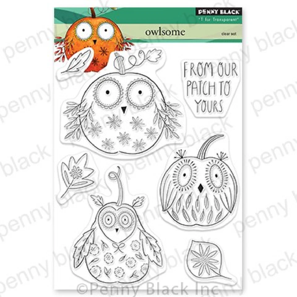Sello acrílico transparente adhesivo negro Penny OWLSOME Foto 1 de 1