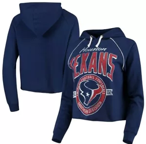 Houston Texans Junk Food Damen Team Logo Cropped Raglan Navy Pullover Hoodie - Bild 1 von 6
