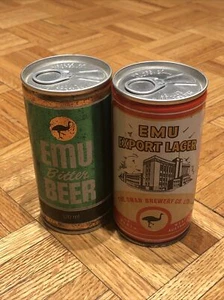 Emu Set Of 2 x Export Lager Beer Swan Brewery Perth Steel Vintage Cans - Picture 1 of 8