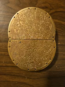 Brass oval belt buckle 2-piece medieval sew-on SCA Cosplay Faire - Picture 1 of 4