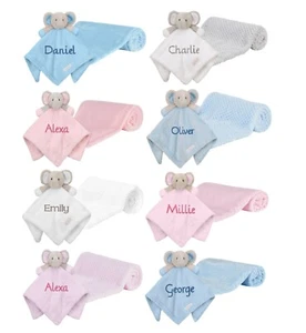 Personalised Embroidered Baby Comforter Blanket New Baby Gift Set for Babies - Picture 1 of 30