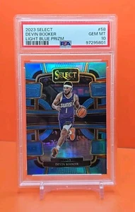 🟠🟣🟠 2023 SELECT DEVIN BOOKER #58 LIGHT BLUE PRIZM 111/299 PSA 10 💎MINT🟠🟣🟠 - Picture 1 of 2