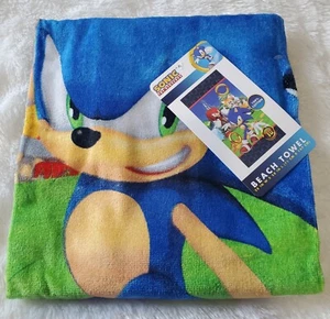 SONIC The Hedgehog Boy Girl 28 x 58 Cotton Beach Towel Swimming Pool Bath towel - Picture 1 of 4