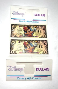 2008 Disney Dollars 2 Consecutive $5 Uncirculated in Envelope Mickey's 80thMINT - Picture 1 of 8