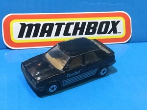 1987 MATCHBOX ‘85 RENAULT 11 TURBO BLACK #43 MB161 TAN INTERIOR GREY CHINA BASE - Picture 1 of 3
