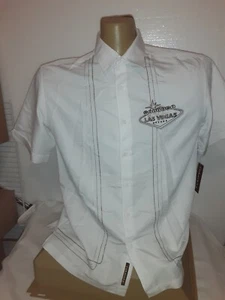 Cubavera "Welcome To Fabulous Las Vegas Nevada" White Shirt Embroidered, Size L - Picture 1 of 8