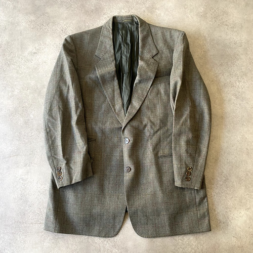 Burberrys Blazer Uomo 46" Cappotto Singolo Designer Lana a Quadri Grigio